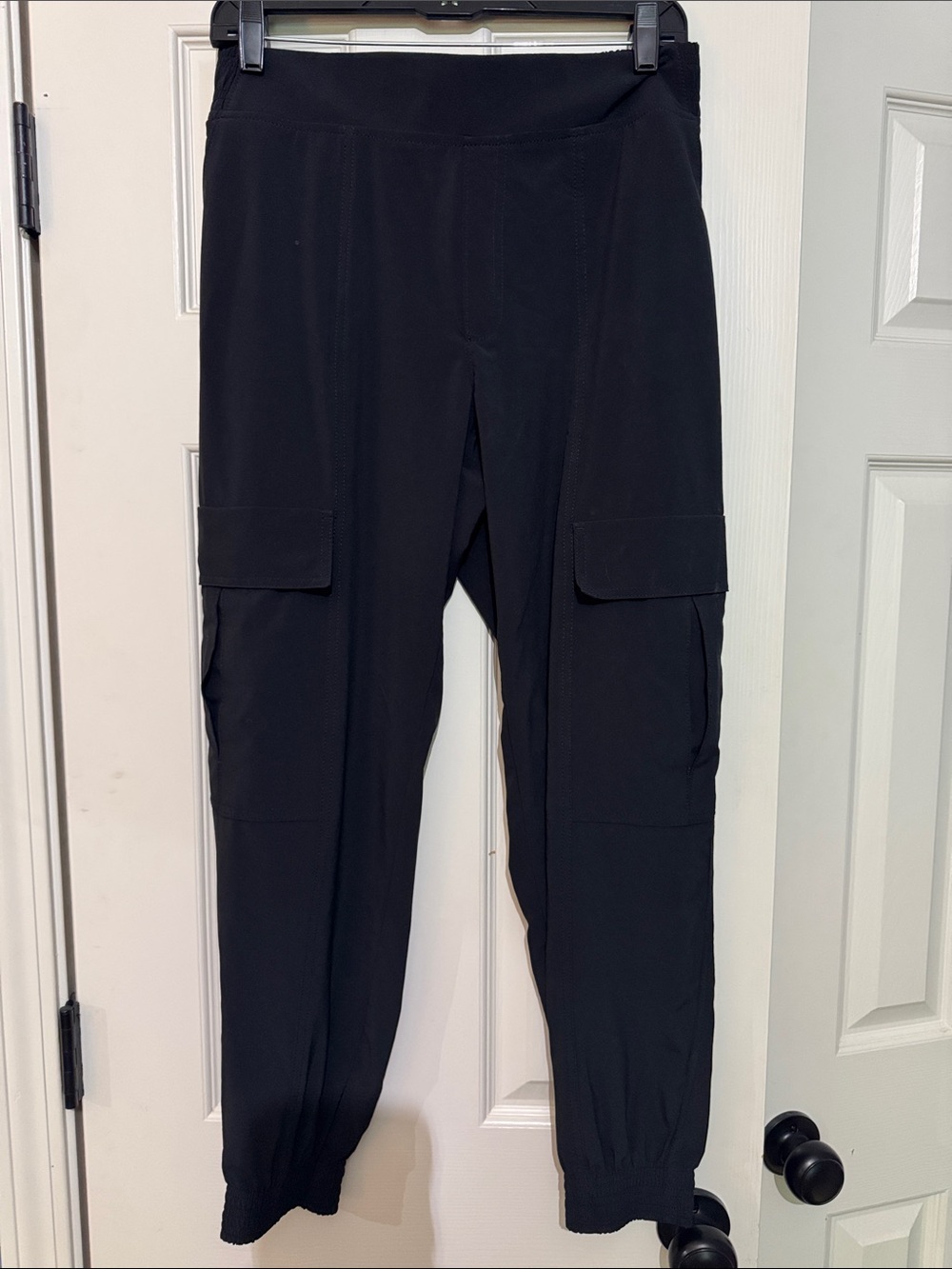 Athleta Black Cargo Jogger Pants with Pocket Flaps